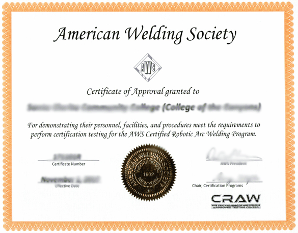 welder certificate